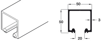 Top Track for Folding Patio Doors Slido Fold 100-U Top hung end folding system Length 2500 mm
