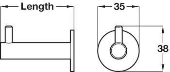 Coat Hook D35x27mm Brushed Stainless Steel - view 2