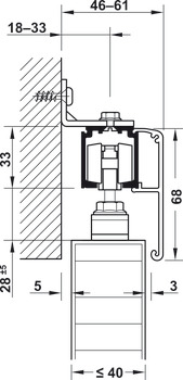 Complete Set for 1 Door for Sliding Interior Doors Slido D-Line11 Top hung system Slido D-Line11 80-P with soft close - view 2