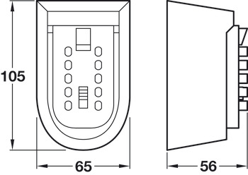 Key Safe with High Security 10 Digit Lock Dimensions (W x D x H): 65 x 56 x 105 mm - view 2