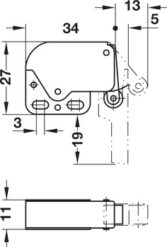 Automatic Spring Catch for Screw Fixing Mini-Latch Nickel plated - view 4