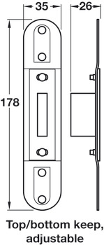 Keep for Multipoint Locks-Top/Btm Adj - view 2