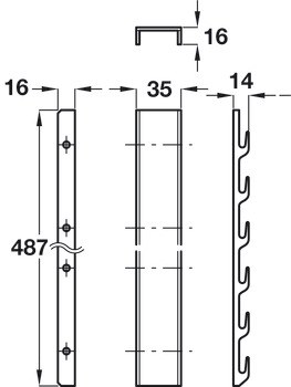 Wall Cabinet Bracket Ropox Aluminium finish - view 2