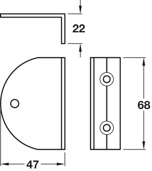 Cubicle Fitting OpenSide Bkt 17-21mm SA - view 2