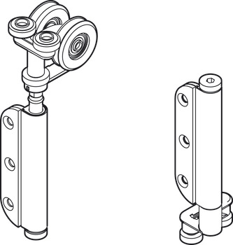 End Hanger Set Standard for Folding Patio Doors Slido Fold 100-U Top hung end folding system Left hand satin finish