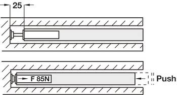 Door Piston with Magnet for Sliding Interior Pocket Doors Pocket Hideaway Top hung system Zinc plated finish - view 3