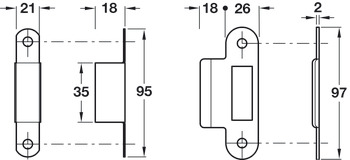 Startec Mortice Latch 60/92mm SSS Radius - view 3