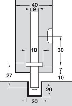 Deadbolt Locking System for Sliding Interior Doors Hawa 20-A Endfold Top hung system Concealed deadbolt lock - view 2