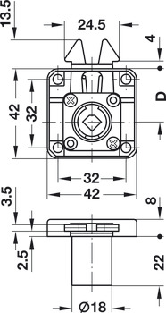Symo3000 R.Shutter Rim Lock 24.5mm DR NP - view 3
