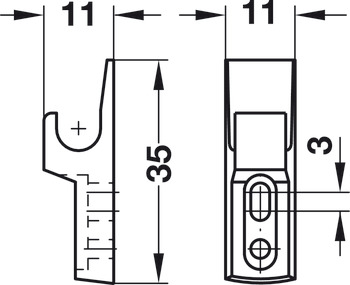 Spare Counterpiece for Automatic Spring Catch Mini-Latch White - view 3
