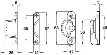 Sash Fastener Fitch Pattern Brass Polished - view 2