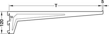 Flange Bracket Length 150-600 mm Shoptec Shopfitting System For hooking into shelf system columns or wall channels White RAL 9003 finish length 500 mm with three hooks - view 2