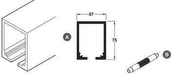 Top Track for Sliding Interior Doors Hawa-Junior 250 Top hung system Length 2500 mm