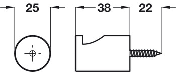 Metropolis Robe Hook 303 SSS D25x38xmm - view 2