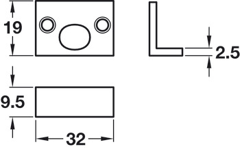 Angled Striking Plate to Suit Straight Barrel Bolts Polished brass - view 2