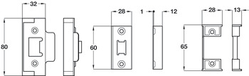 Rebate Set 13mm HD Tub Mort Latch Steel SSS - view 2