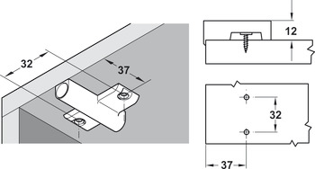 Adapter Housing Cruciform for 32 mm Series Drilled Holes for Soft Close Mechanism Häfele Without positioning aid Grey - view 2