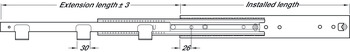 Ball Bearing Drawer Runners Full Extension Load Capacity 100-120 kg Accuride 5321-60 Heavy duty runners with welded on "L" brackets Installed length 700 mm load capacity 107 kg - view 2