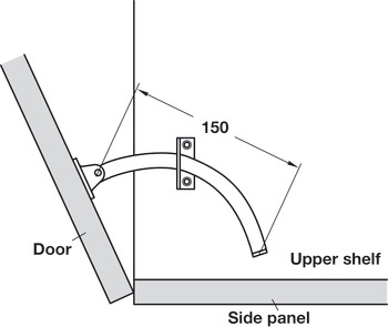 Lid Stay Steel Also for use as a door restraint Left hand mounting - view 4