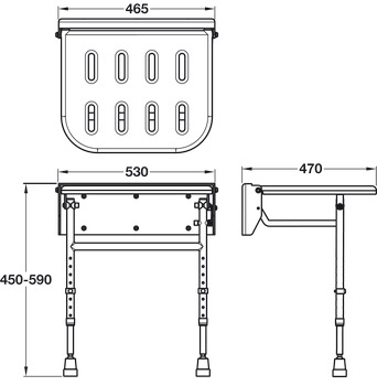 Nyma Care/Pro Fld Shwr Seat+Legs Wht - view 2