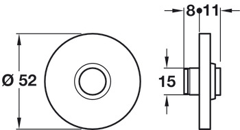 Bell Push Round Stainless Steel Satin - view 3