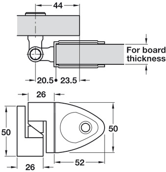 Butt Hinge Rise and Fall Challenger Satin anodised aluminium finish - view 2