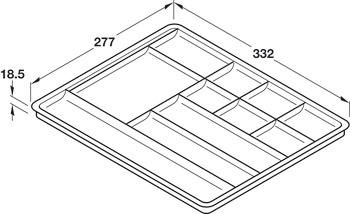 Pen Tray w 11 Comp 332x277x18.5mm Plastic Antique - view 5