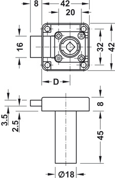 Symo3000 Ddbolt Rim Lock 25/45mm LH NP - view 2