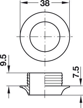 Push-Lock Rosette 13mm Plastic MNP - view 4