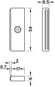 Magnetic Catch Pull 5.0 kg with Plate Magnets for Screw Fixing Slim Design Brown - view 2