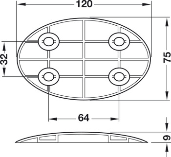 Table Top Connecting Fitting Modular Powder coated zinc Dark grey finish - view 2