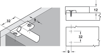 Adapter Housing Cruciform with Positioning Aid for Soft Close Mechanism Häfele Grey - view 2