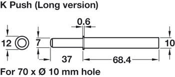 K Push Tech Conc Long w Magnet Antique - view 5