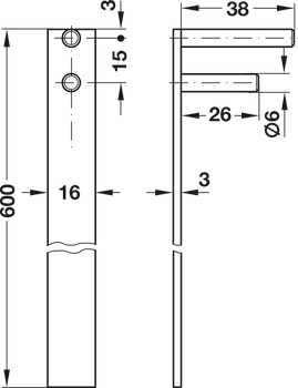 Central locking rotary cylinder lock With fixed plate cylinder for installation in front panel Standard profile with central locking bar keyed different - view 4
