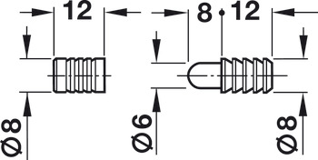 Table Top Connecting Fitting for Extending Tables Steel Press-fits into Ø 8 mm hole Blue galvanized - view 3