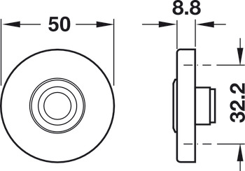 Bell Push Round Stainless Steel Satin - view 2