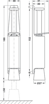 Startec Door Holder 180mm 40kg Zinc Alloy/Steel/Rub - view 2