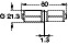 Rail Connector 303 Stainless Steel Cubicle Fittings PBA Stainless steel fittings for 13 mm board partitions 60 mm x Ø 21.3 mm - view 2