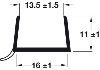 Plinth Seal 15/16mm 3025mm Plastic Trans - view 2