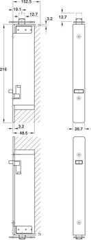 Flush Bolt Fully Automatic for Timber Doors Stainless Steel or Brass Automatic locking and release Polished brass - view 2