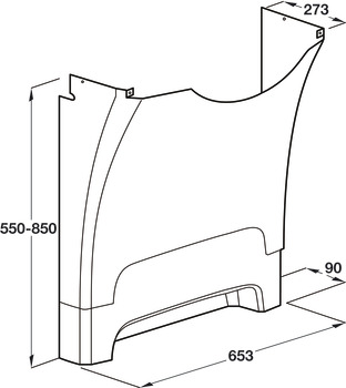 Cover for Adjustable Washbasin Legs Ropox Manual version left hand - view 3