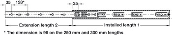 2132 BB Drawer Runner Sgl 34kg 500mm Bright Zinc Plated - view 4