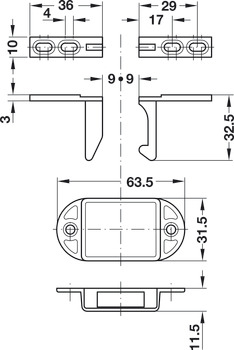Door Catch for Screw Fixing Zinc Alloy Automatic Nickel plated - view 2