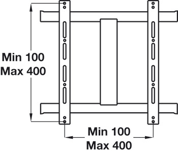 please look Black/aluminium finish Thin 445 for screen size: 26-55" / 660-1400 mm max. VESA fixings 400 x 400 mm - view 3