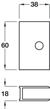 Channel Bracket Set Cubicle Fittings for 12-13 mm Board Partitions Aluminium Through fixing - view 2