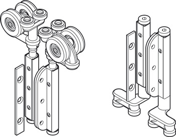 End Hanger Set for Folding Patio Doors Slido Fold 100-U Top hung end folding system Gold finish