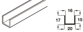 Bottom Channel for Folding Patio Doors Slido Fold 100-U Top hung end folding system Length 2500 mm
