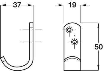 Coat Hook 50x19x37mm SAA - view 2