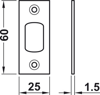 Forend and Strike Plate Set for Tubular Mortice Deadbolt Brass or Stainless Steel Replaces those supplied with deadbolt Polished stainless steel - view 2