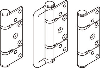 Hinge Handle Set Offset for Folding Patio Doors Slido Fold 100-U Top hung end folding system Gold finish